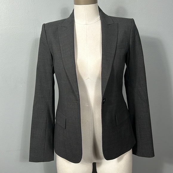 Theory Gabe Wool Blazer Gray Single Button size 0 - Picture 2 of 16